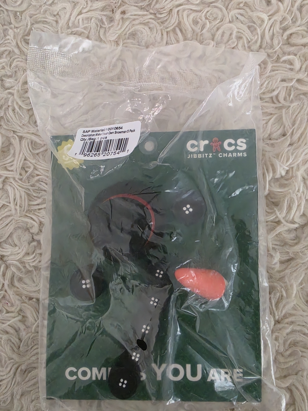 Crocs Jibbitz Charms Black with Orange Accent - Pack